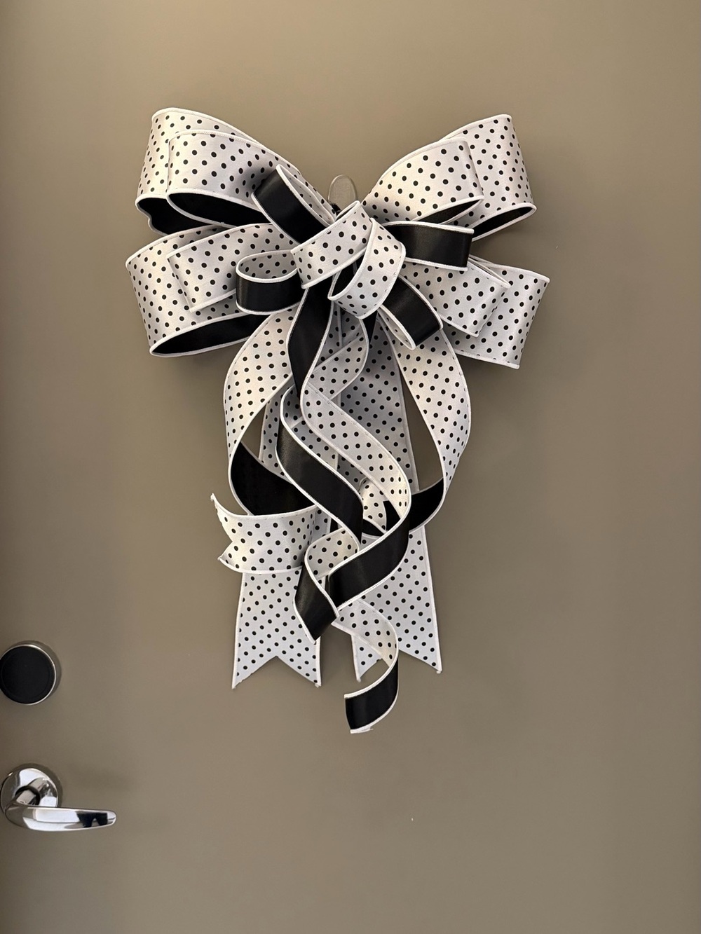Polka Dot Black & White Decorative Bow